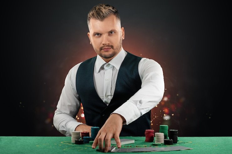 Baccarat card layout showing Player and Banker positions